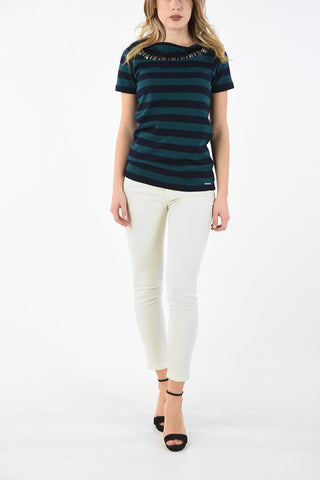 awning striped bateau neckline t-shirt