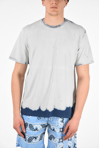 Cotton Acid Wash Printed Crew-Neck T-Shirt