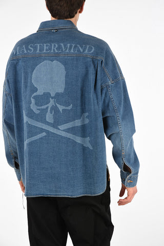 Overshirt in Denim con Tasche a Toppa 