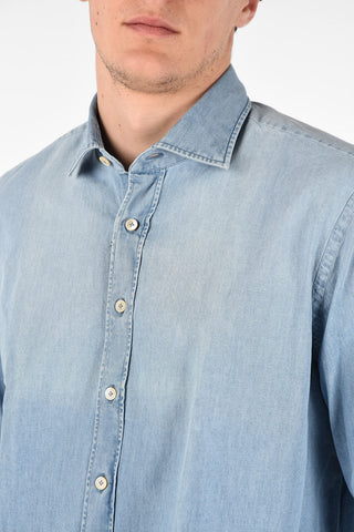 Denim Spread Collar Shirt 