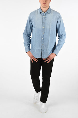 Denim Spread Collar Shirt 
