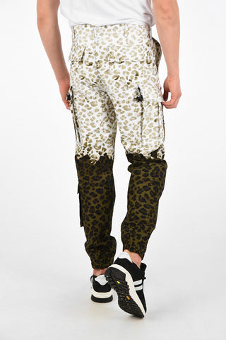 Cotton Spotted Two Tone Cargo Pants