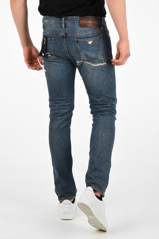 EMPORIO Distressed J75 Slim Fit Jeans 17 cm
