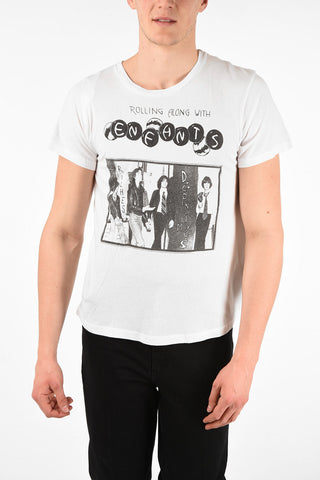 Cotton Printed ROLLING ALONG WITH Crew-Neck T-Shirt