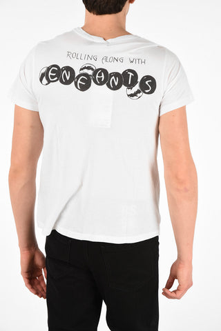 Cotton Printed ROLLING ALONG WITH Crew-Neck T-Shirt