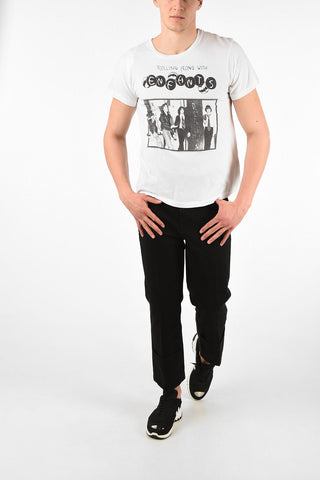 Cotton Printed ROLLING ALONG WITH Crew-Neck T-Shirt