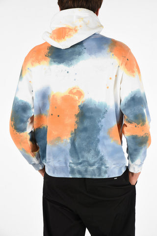 Acid Wash Printed Hoodie with Maxi Patch Pocket 