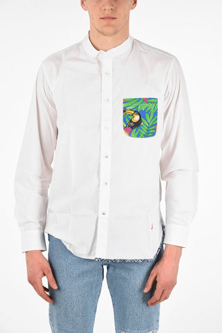 Cotton MALDIVE Collarless Shirt with Patch Pocket