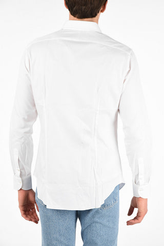 Cotton Hand-Made Shirt with Spread Collar