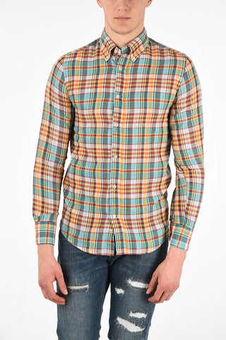 Camicia Button Down in Cotone Tartan 