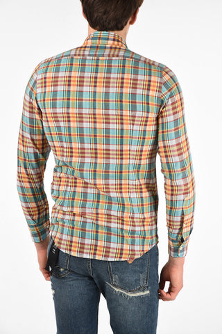 Camicia Button Down in Cotone Tartan 