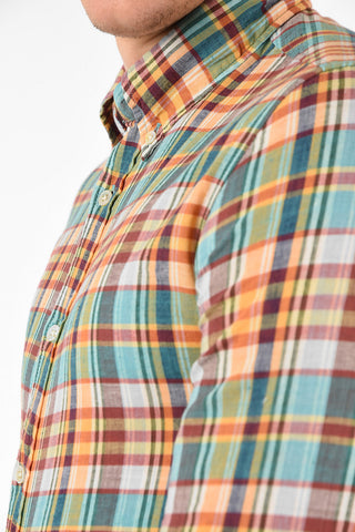 Camicia Button Down in Cotone Tartan 