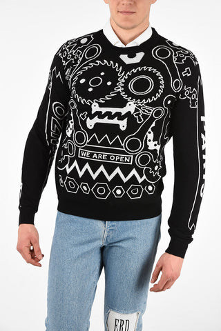 embroidered crew-neck sweater
