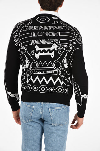 embroidered crew-neck sweater