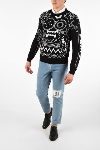 embroidered crew-neck sweater
