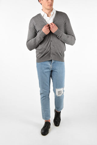 V-neck Cotton Cardigan