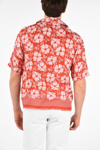 Linen Floral Printed Shirt with Neckerchief