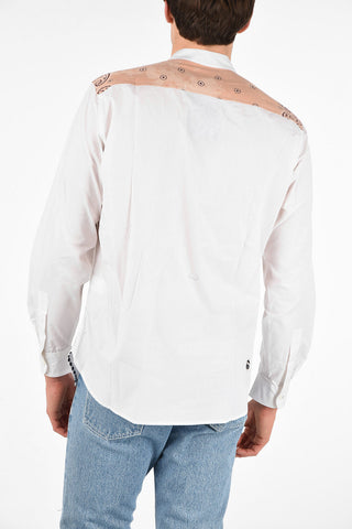 Camicia MAURITIUS in Cotone con Collo Coreano e Tasca a Toppa