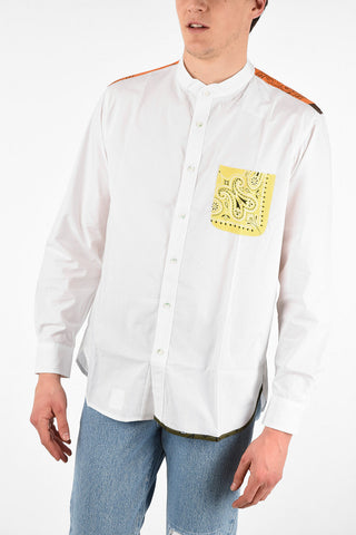 Cotton MAURITIUS Collarless Shirt with Patch Pocket 