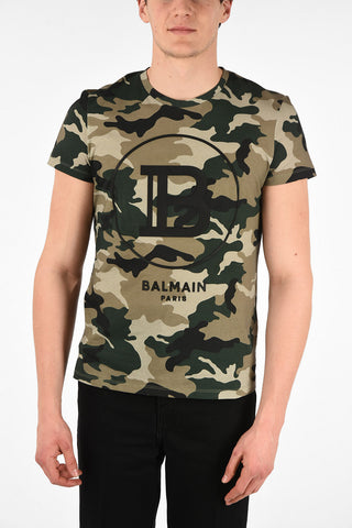 Printed Cotton Camouflage Crew-Neck T-Shirt
