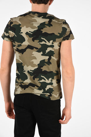 Printed Cotton Camouflage Crew-Neck T-Shirt