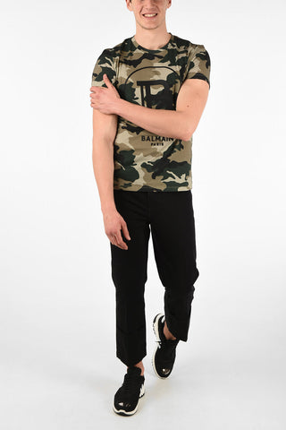 Printed Cotton Camouflage Crew-Neck T-Shirt