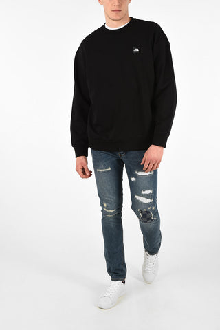 Cotton Oversized Crew-Neck Sweatshirt with Print 
