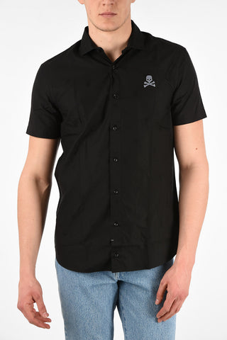HOMME camicia SKULLYNICIOUS ricamo Teschio a Manica corta