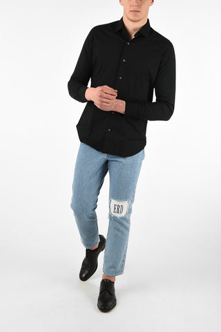 Camicia BERNA Con Collo Francese in Cotone Stretch