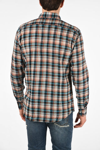Camicia Button Down in Cotone Tartan 