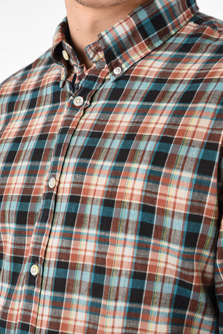 Camicia Button Down in Cotone Tartan 