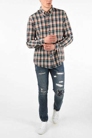 Camicia Button Down in Cotone Tartan 
