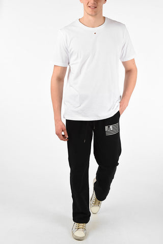 Cotton EMBROIDERED HOLE Crew-Neck T-Shirt