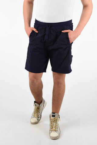 Shorts in Cotone e Tessuto Tecnico con Coulisse