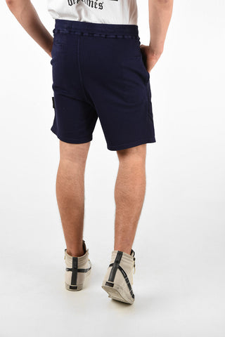 Shorts in Cotone e Tessuto Tecnico con Coulisse