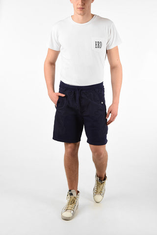 Shorts in Cotone e Tessuto Tecnico con Coulisse