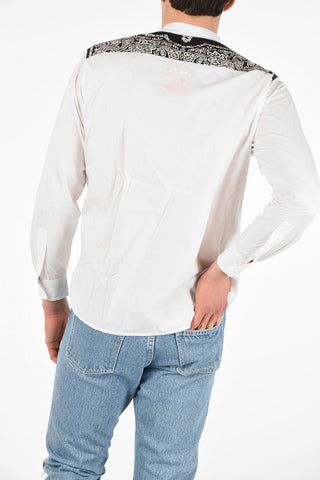Camicia MAURITIUS in Cotone con Collo Coreano e Tasca a Toppa