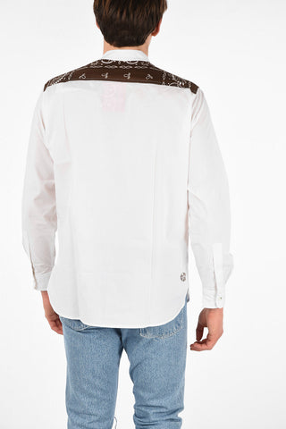 Camicia MAURITIUS in Cotone con Collo Coreano e Tasca a Toppa