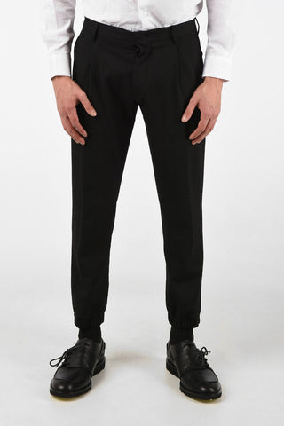 pantalone a doppia pince con passanti