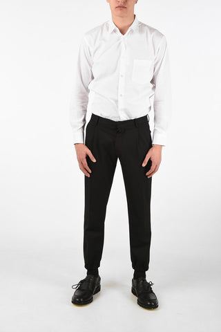 pantalone a doppia pince con passanti