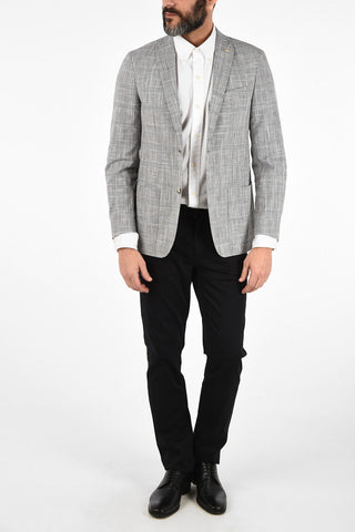 CC COLLECTION district check half lining side vents 2-button RIGHT blazer