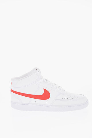 leather NIKE COURT VISION MID High-top Sneakers with Logo