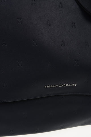 ARMANI EXCHANGE Monogram Embroidered Ecoletaher Messenger Bag