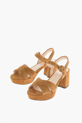 Suede Platform Sandals 7 Cm