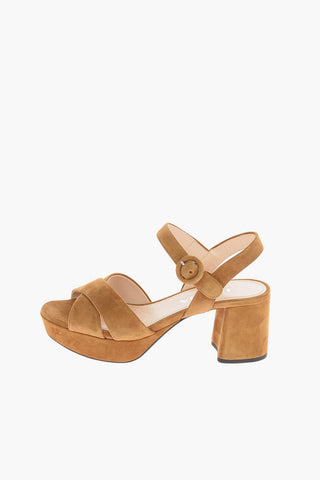 Suede Platform Sandals 7 Cm