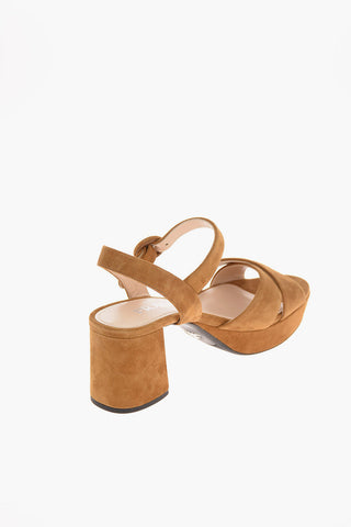 Suede Platform Sandals 7 Cm