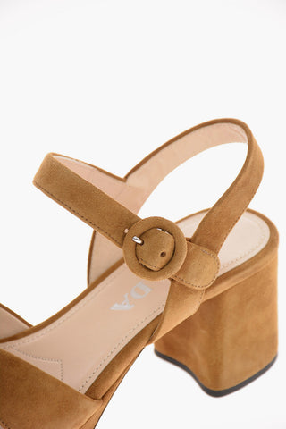 Suede Platform Sandals 7 Cm