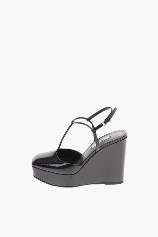 Pumps T-strap in Vernice con Suola Platform 13 Cm