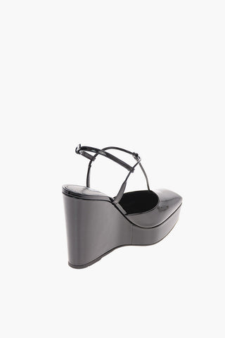 Pumps T-strap in Vernice con Suola Platform 13 Cm