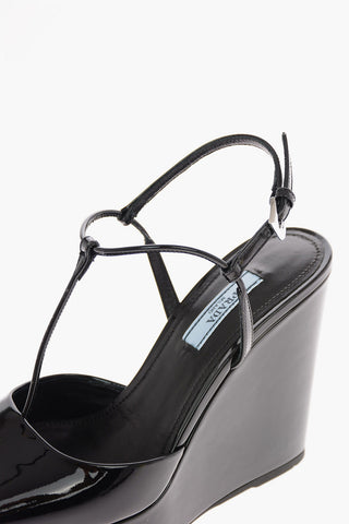 Pumps T-strap in Vernice con Suola Platform 13 Cm